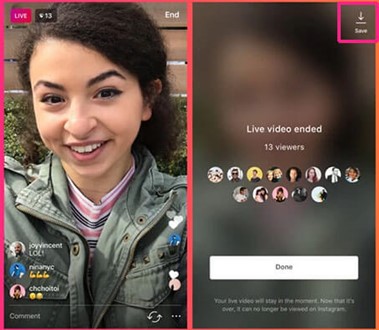 مراحل ذخیره کردن لایو اینستاگرام